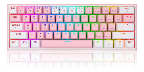 Teclado Mecánico Inalámbrico Redragon  Fizz Pro Rosa 60%