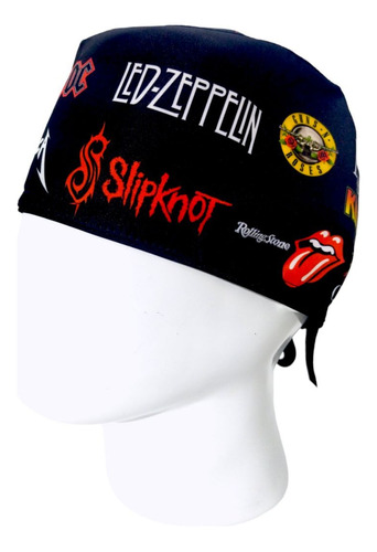 Gorro Quirúrgico Bandas De Rock Tela Antifluido Hombre