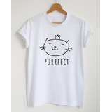 Camiseta Blanca De Gatos Purrfect Algodón Unisex