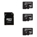 Pack De 3 Memoria Micro Sd 64gb Hikivision + Adaptador 