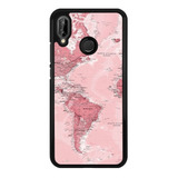 Funda Protector Para Huawei Mapa Mundi Rosa Tumblr Moda