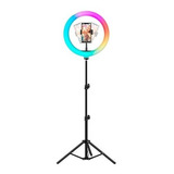 Aro De Leds 30cm Colores Rgb Y Luz Blanca + Tripode 2m