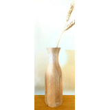 Florero Nordico Botella De Madera Bajo 20cm