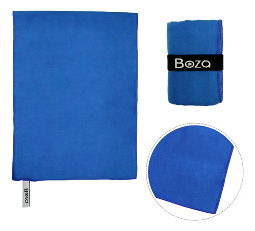 Toalla Microfibra Natacion Gym Playa Boza Extragde 160x80 Cm Color Azul Color