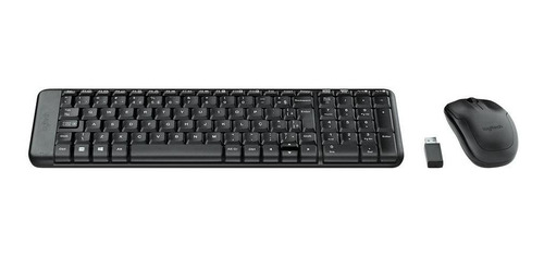 Combo Teclado E Mouse Sem Fio Logitech Mk220 Usb Abnt2 Preto