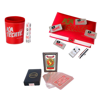 Domino Tecate Plata \u002F Cubilete Tecate \u002F Baraja Faisan Roja | Envío gratis