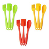 Set X3 Pincel Espatula Cuchara Silicona Reposteria Hot Sale Color Verde