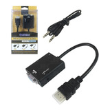 Cabo Adaptador Conversor Hdmi Para Vga Com Saída P2 De Áudio