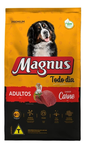 Ração Magnus  Premium Todo Dia Cães Adultos Carne 15kg