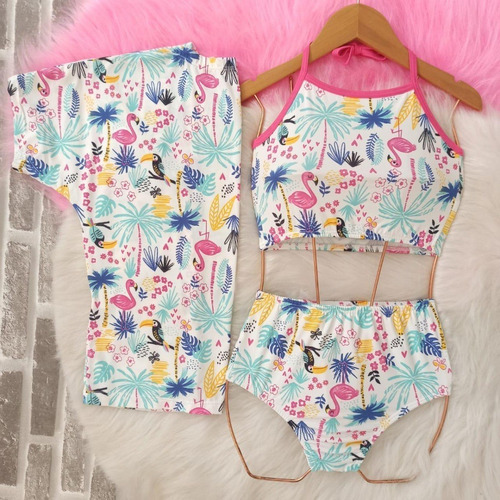 Biquíni Infantil E Kimono Blogueirinha Tie Dye Luxo 2 Ao 8