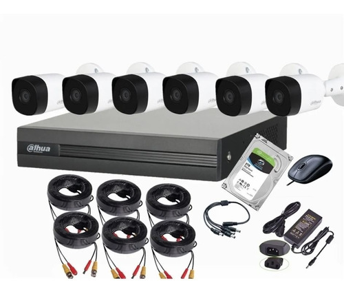 Cctv Kit Profesional Dahua Dvr 8ch + 6 Cam 1080p Disco 2tb