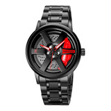 Reloj Pulsera Skmei 1787 De Cuerpo Color Negro, Analógico, Fondo Negro Y Rojo Color Negro, Agujas Color Blanco, Rojo Y Negro, Bisel Color Negro