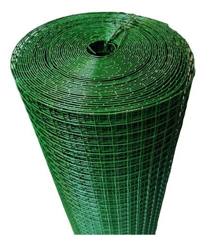 Tela Verde Metal Revestida Soldada Pvc  1m²  Furo 19mm