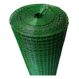 Tela Verde Metal Revestida Soldada Pvc  1m²  Furo 19mm