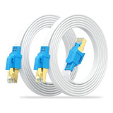 Cable Ethernet Cat 8 De 6 Pies, Paquete De 2 Unidades, 2000 