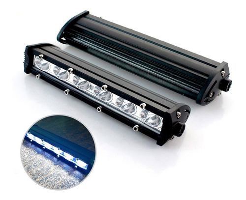 2 Exploradoras Lineal 12led 10000lm Fijas Strober Carro Moto