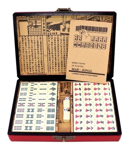 Juego Mahjong Chino Numerado 144 Fichas Mah-jong Set Po