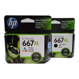 Pack Hp 667xl Originales Negro 3ym81al / Tricolor 3ym80al 