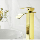 Torneira Misturador Cascata Alta Banheiro 103-04ld Dourado Brilhante