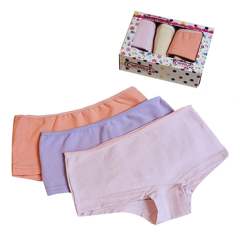 Pack En Caja 3 Minishorts Lisos De Nena