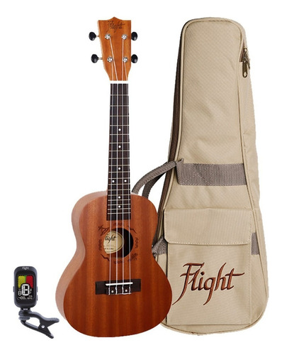 Flight Nuc Pack Ukulele Ukelele Concierto Funda Afinador Color Natural