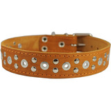 Collar De Perro Con Tachuelas De Cuero Genuino De 21.7 X 1.0