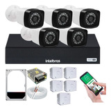 Conjunto 5 Câmeras Ahd Dvr 8ch Intelbras 1008c App Isic Lite