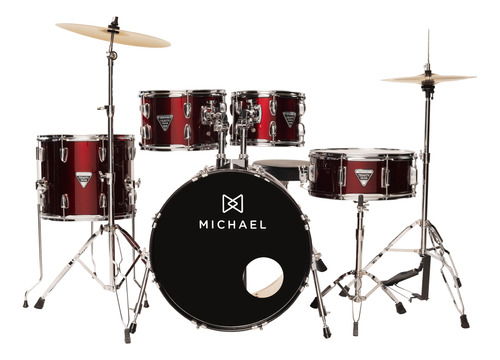 Bateria Michael Trinity Dmt218 Wr Bumbo 18 C/ Pratos E Banco