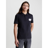 Polo Con Insignia Negro Calvin Klein