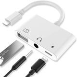 Adaptador 3 En 1 Otg Para iPhone Lightning Usbjack 3.5