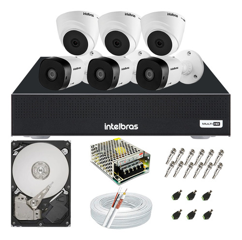 Kit Cftv 6 Câmeras Vhl 1120 Hdcvi E Dvr Intelbras Mhdx 1108