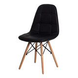 Cadeira Estofada Com Encosto Para Mesa De Jantar Cozinha Charles Eames Eiffel Botonê Cadeiras Inc Preto