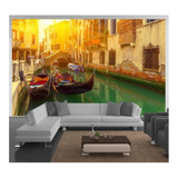 Adesivo De Parede Veneza Gondolas Itália 3d 7m² Ntr127