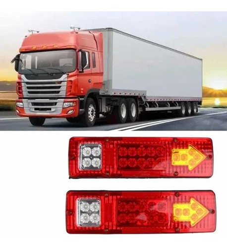 Set 2 Luz Led Freno Stop Reversa Direccional Remolque Camion