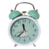 Reloj Despertador Kawai De Doble Campana Verde