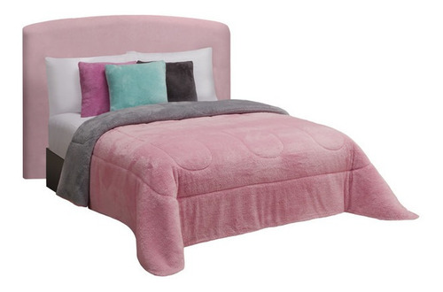 Cobertor Con Borrega Individual Rosa Pink Térmico