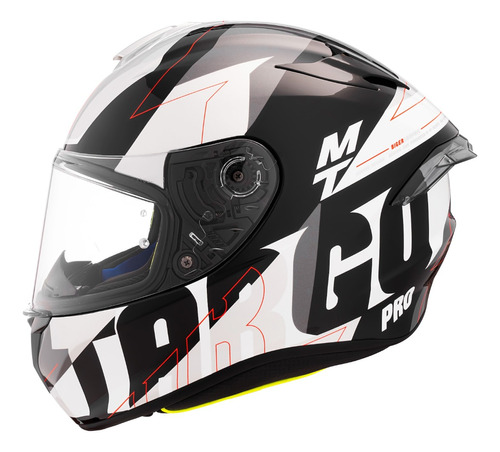 Casco Moto Mt Targo Pro Biger B0 Blanco Brillo Integral