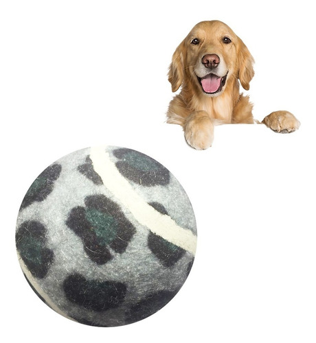 Pelota Tipo Tenis Diseño Animal Print Leopardo Para Mascotas