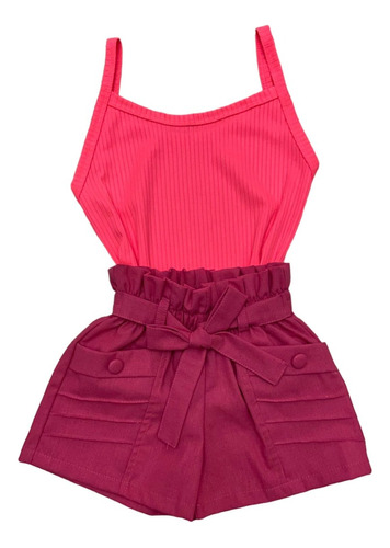 Conjunto Infantil Mini Diva Short Com Blusa Blogueirinha