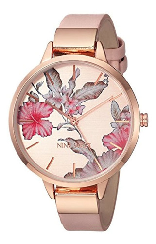 Reloj De Pulsera Con Esfera Floral Para Mujer