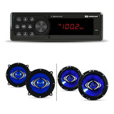 Kit Som Automotivo Hurricane Rádio Bluetooth Falante 5 Ou 6