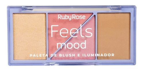 Paleta Feels Mood Rubor Blush Iluminador Makeup Ruby Rose