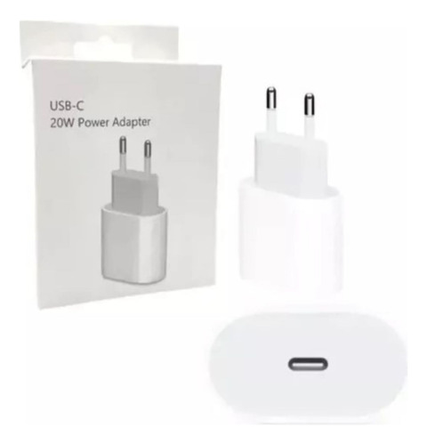 Fonte Carregador Tipo C Carregador Turbo Entrada C 20w Fonte Para Cabo Tomada Bivolt Turbo Usb C 20w Branco