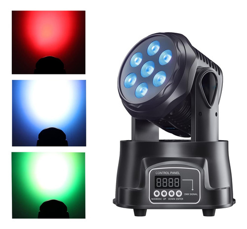 Cabezal Movil 7 Led Rgbw Robotico Dmx 14 Canales Dj