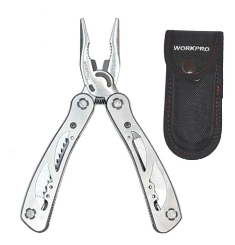 Pinza Multifuncion 12 En 1 C/funda Plegable W014061 Workpro