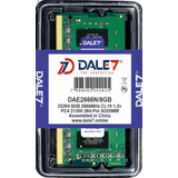 Memória Dale7 Ddr4 8gb 2666 Mhz Notebook 1.2v 01 Unid