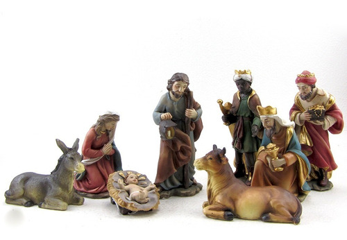 Pesebre 8 Piezas Navidad Navideño Jesus Reyes 10cm (italy)