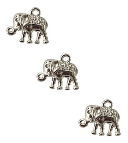 Dije Elefante 1x1.5cms En Metal Plateado , 100  Piezas