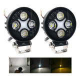 Par Barra Faro Led Lupa Drl Blanco Ambar 12/24v Luz Trabajo