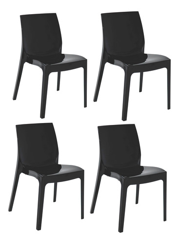 Conjunto 4 Cadeiras De Plástico Brilhante Alicia Tramontina